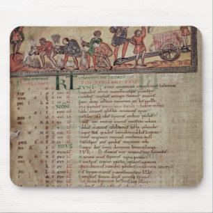 Heuernte und Pflügen, von einem Kalender Mousepad