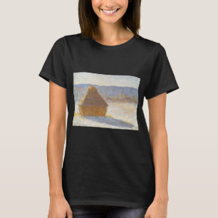 Heuhaufen im Morgenlicht, Schnee-Effekt von Claude T-Shirt