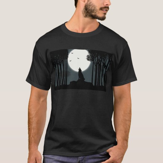 Heulen am Mond T-Shirt (Vorderseite)