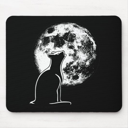 Heulen an der Mond-Katze Mousepad (Vorne)
