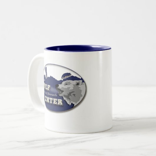 Heulen mit der Wolf-Tasse Zweifarbige Tasse (Vorderseite Links)