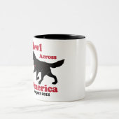 Heulen über Amerika-Tasse Zweifarbige Tasse (VorderseiteRechts)