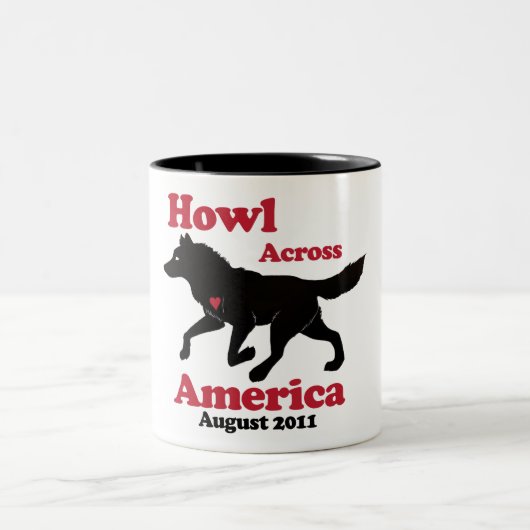 Heulen über Amerika-Tasse Zweifarbige Tasse (Mittel)