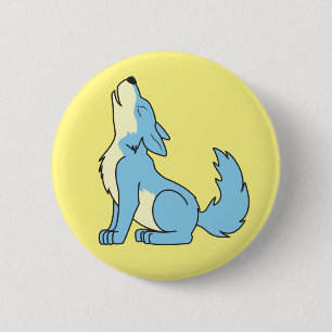 Heulenbaby-Blau-Wolf Button