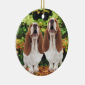 HeulenBasset-Weihnachtsverzierung Keramik Ornament (Rechts)