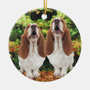HeulenBasset-Weihnachtsverzierung Keramik Ornament