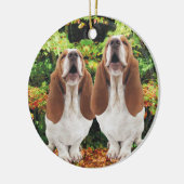 HeulenBasset-Weihnachtsverzierung Keramik Ornament (Links)