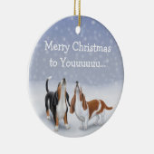 HeulenBasset-Weihnachtsverzierung Keramik Ornament (Rechts)