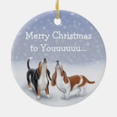 HeulenBasset-Weihnachtsverzierung Keramik Ornament (Hinten)