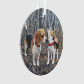 HeulenBeagle in der Holz-Weihnachtsverzierung Ornament (Vorderseite)