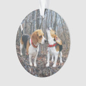 HeulenBeagle in der Holz-Weihnachtsverzierung Ornament (Vorderseite)