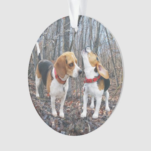 HeulenBeagle in der Holz-Weihnachtsverzierung Ornament (Vorderseite)