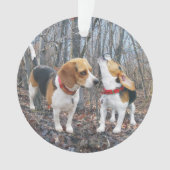 HeulenBeagle in der Holz-Weihnachtsverzierung Ornament (Vorderseite)