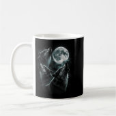Heulend am Mond Wolfspack Sternen Wildtiere Kaffeetasse (Links)