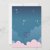 Heulend vor Freude, rosa Wolfsbabyparty Einladung (Rückseite)