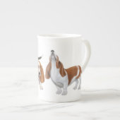 Heulendachshund-Jagdhund-Knochen-China-Tasse Porzellantasse (Vorderseite Rechts)