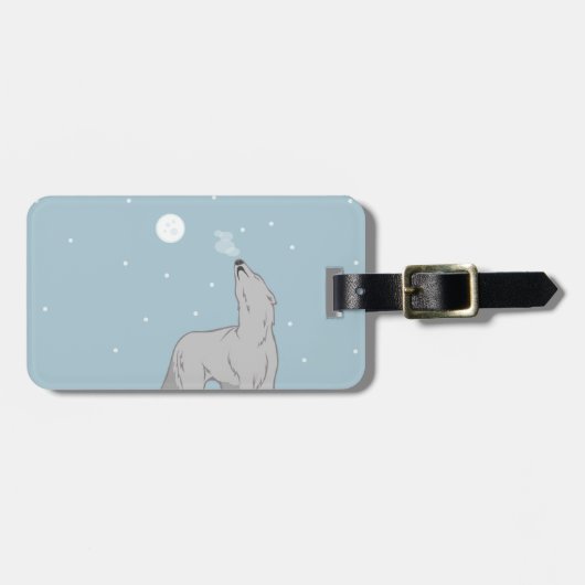 Heulender Arktischer Wolf Gepäckanhänger (Vorderseite horizontal)