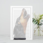 Heulender Dobermann Briefpapier (Stehend Vorderseite)