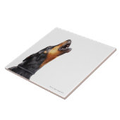 Heulender Dobermann, Nahaufnahme Fliese (Seite)