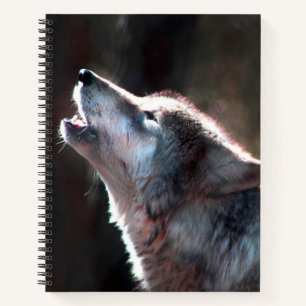 Heulender einsamer Wolf Notizblock