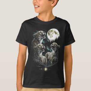 Heulender Gepard 3 zum Mond im Vintage-Retro-Stil T-Shirt