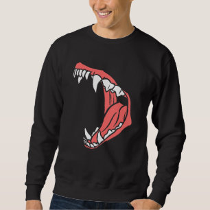 Heulender Knurrender Wolf Canine Mund Gruseliger H Sweatshirt