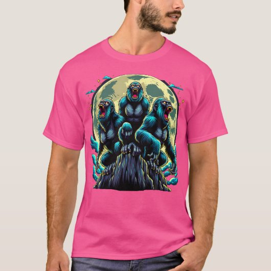 Heulender Mond Gorilla T-Shirt (Vorderseite)