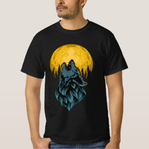Heulender Wolf bei Mond - Mystische Nacht T-Shirt