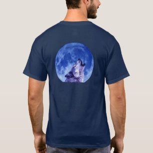 Heulender Wolf bei Mond T-Shirt