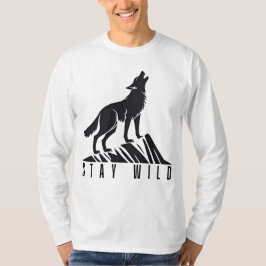 Heulender Wolf Bergsilhouette T-Shirt