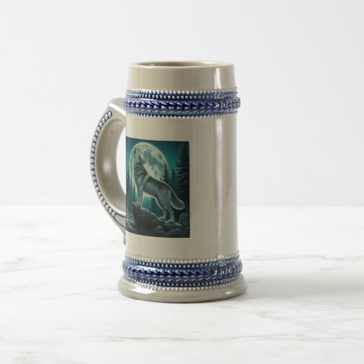 Heulender Wolf Bierglas (Vorderseite Links)