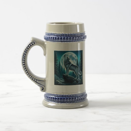 Heulender Wolf Bierglas (Links)