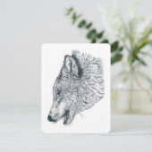 Heulender Wolf Dankeskarte (Stehend Vorderseite)