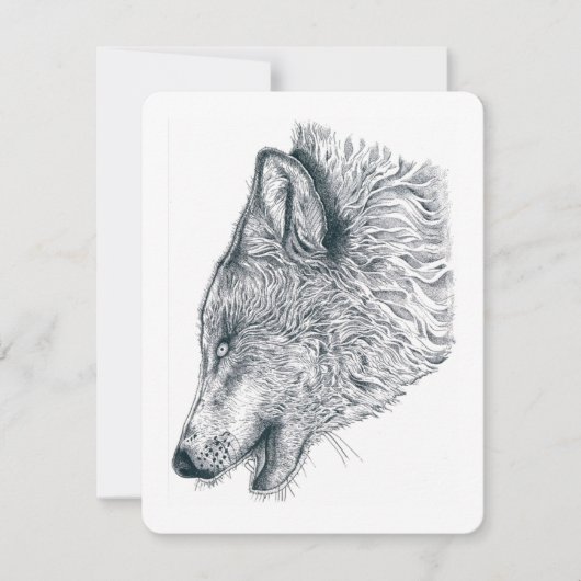 Heulender Wolf Dankeskarte (Vorderseite)