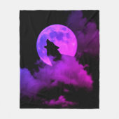 heulender Wolf Fleecedecke (Vorderseite)