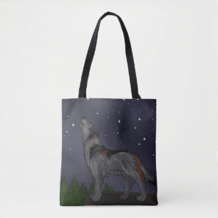 Heulender Wolf (Grau) Tasche