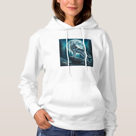 Heulender Wolf Hoodie (Vorderseite)