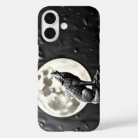 heulender Wolf Hund Vollmond