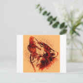 Heulender Wolf im Schnee Postkarte (Stehend Vorderseite)