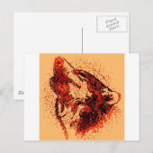Heulender Wolf im Schnee Postkarte (Vorne/Hinten)
