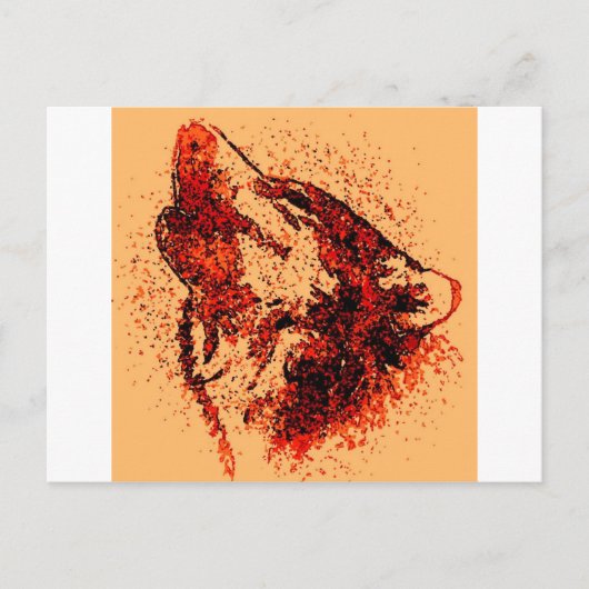 Heulender Wolf im Schnee Postkarte (Vorderseite)