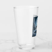 Heulender Wolf im Winter Glas (Rechts)