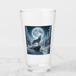 Heulender Wolf im Winter Glas