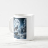 Heulender Wolf im Winter Kaffeetasse (Vorderseite Links)