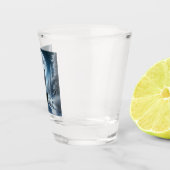 Heulender Wolf im Winter Schnapsglas (Rechts)