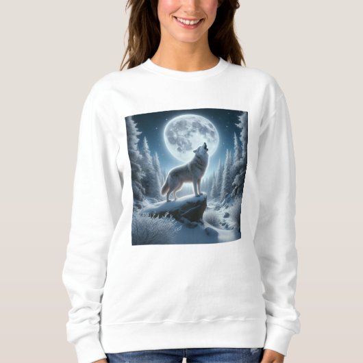 Heulender Wolf im Winter Sweatshirt (Vorderseite)
