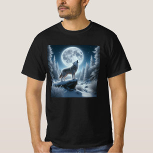 Heulender Wolf im Winter T-Shirt
