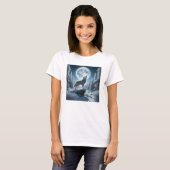 Heulender Wolf im Winter T-Shirt (Vorne ganz)