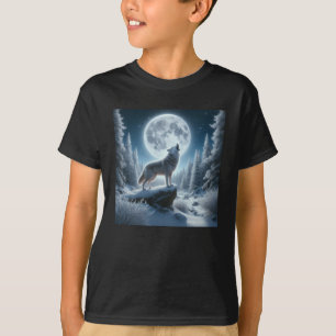 Heulender Wolf im Winter T-Shirt