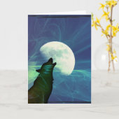 Heulender Wolf Karte (Gelbe Blume)